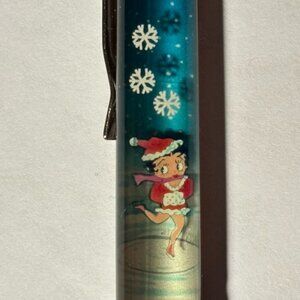 Betty Boop Ice Skating in Santa Costume Hat Floaty Pen Snowflakes Cartoon Comic